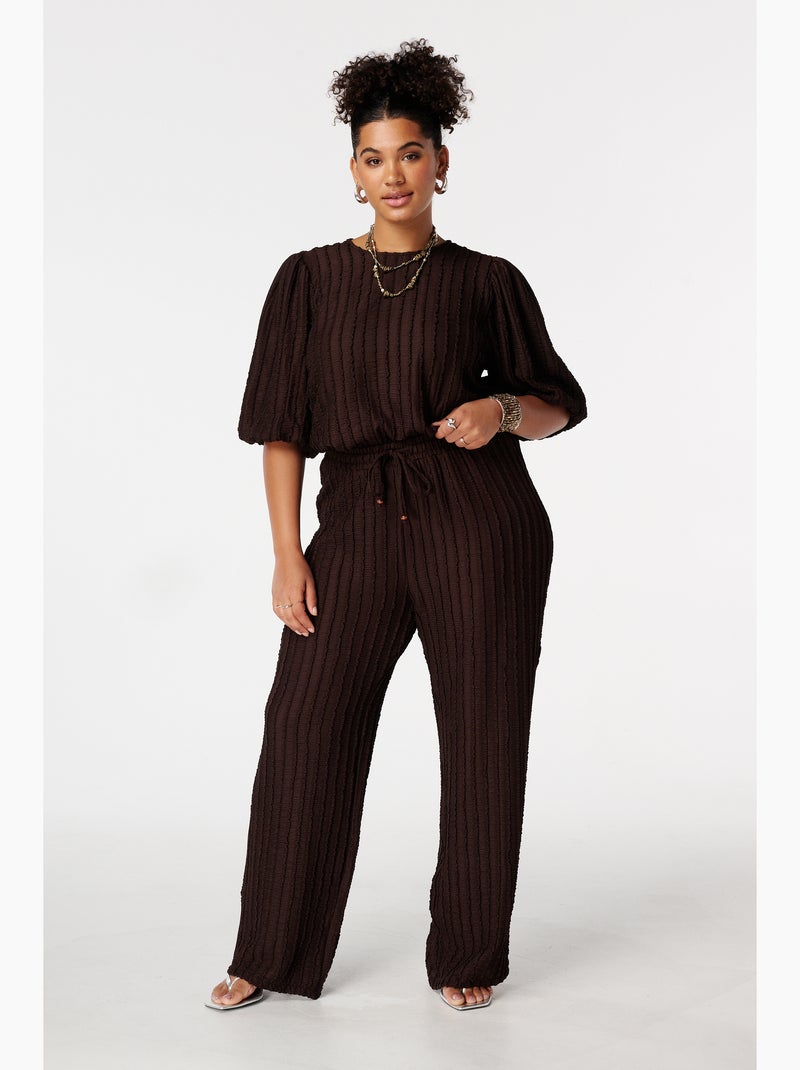 MS MODE Top Top avec manches ballon Marron chocolat - Kiabi