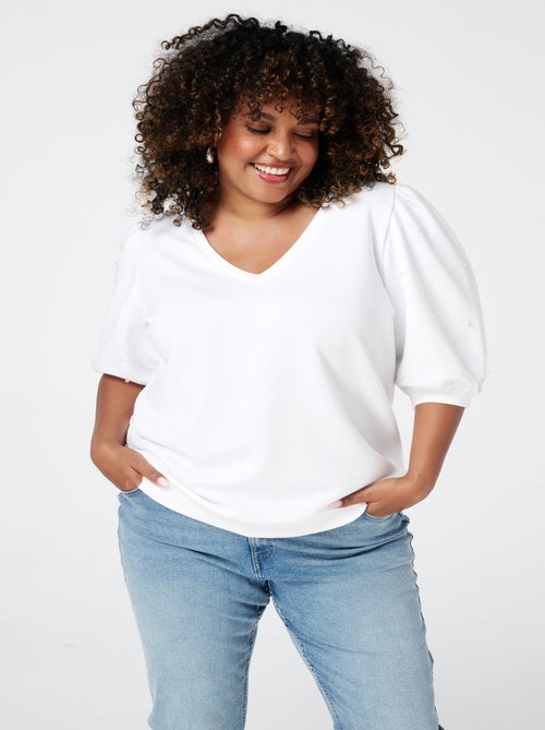 MS MODE Top Top avec perles - Kiabi