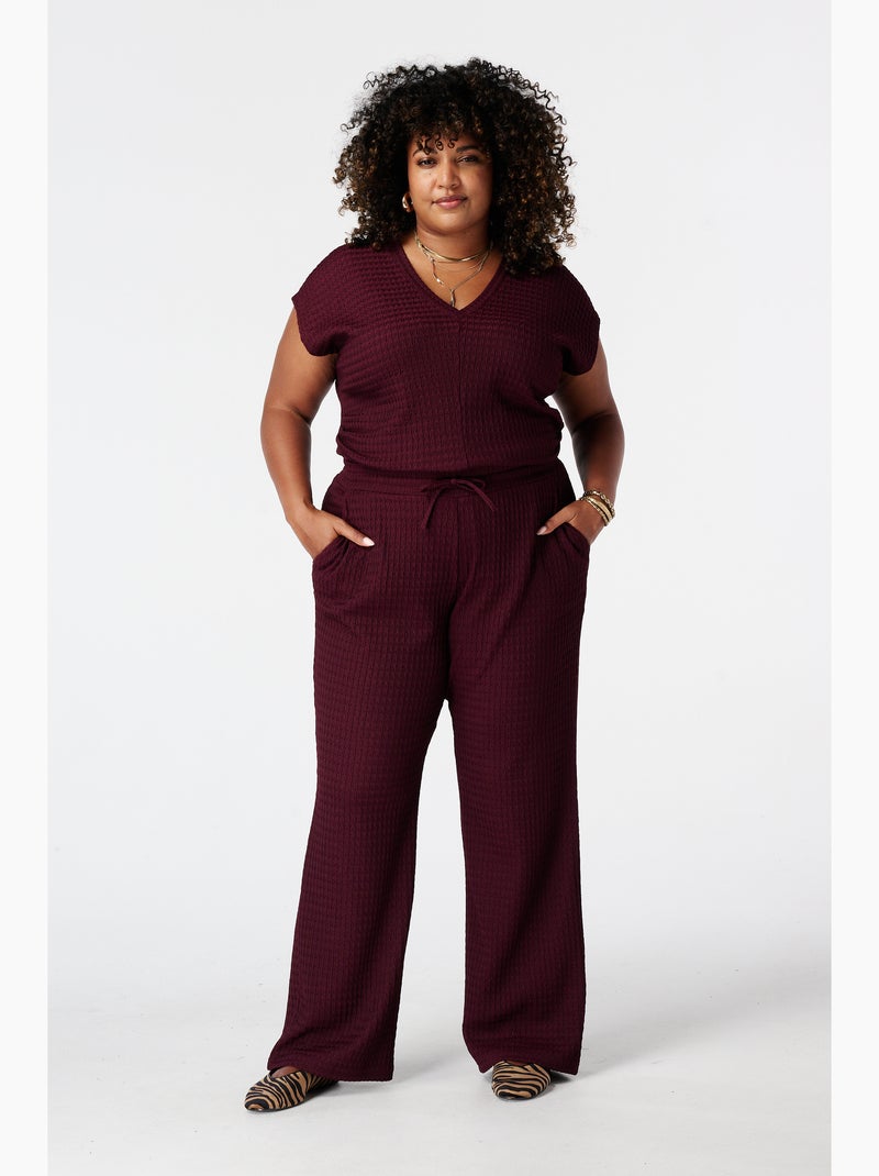 Ms Mode Top top avec plis Bordeaux - Kiabi