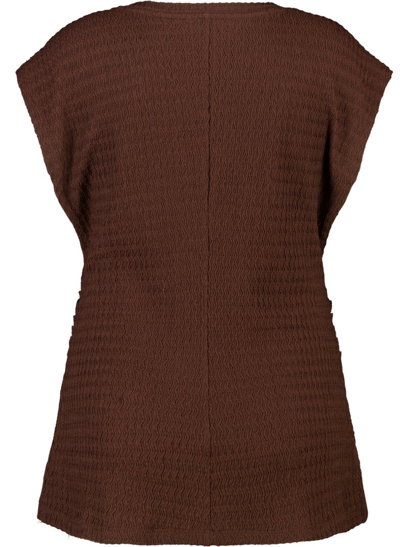 Ms Mode Top top avec plis Marron - Kiabi