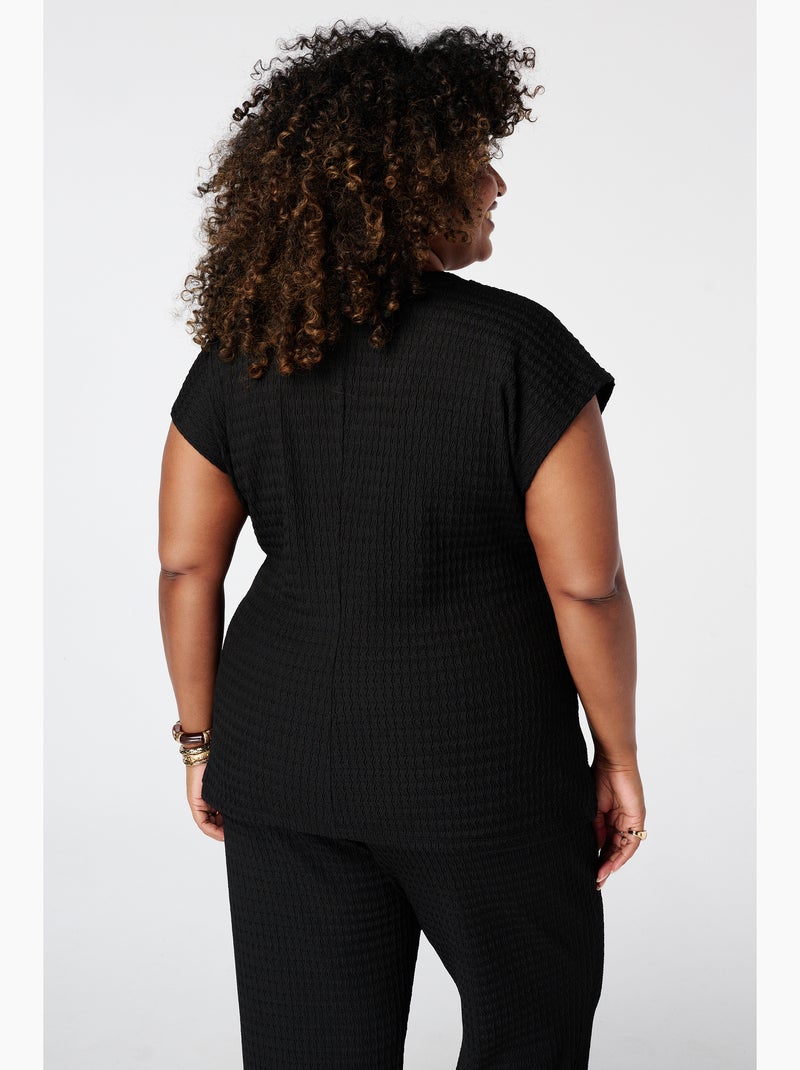 Ms Mode Top top avec plis Noir - Kiabi