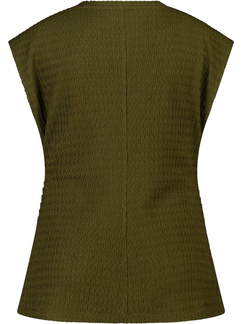Ms Mode Top top avec plis Vert olive - Kiabi