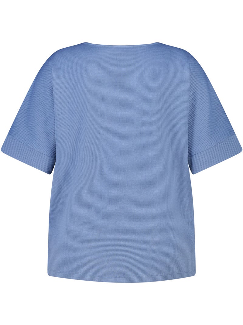 Ms Mode Top top basique à structure gaufrée Bleu clair - Kiabi