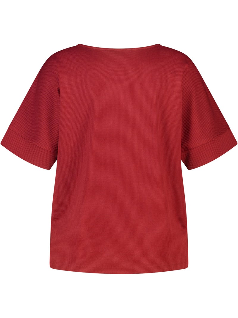 Ms Mode Top top basique à structure gaufrée Rouge foncé - Kiabi