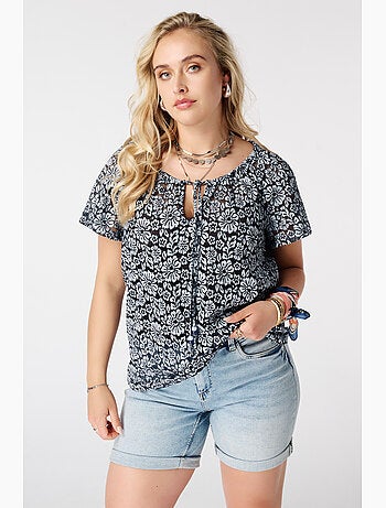 Ms Mode Top top en dentelle à imprimé floral