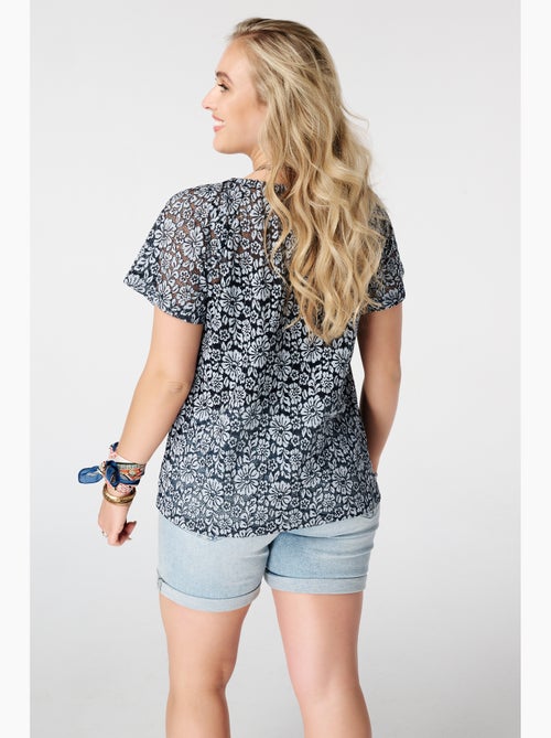 Ms Mode Top top en dentelle à imprimé floral - Kiabi Ms Mode Top top en dentelle à imprimé floral - Kiabi