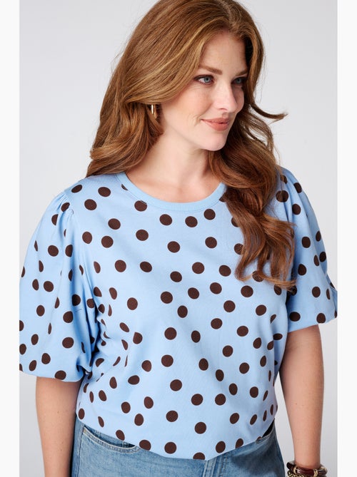MS MODE Top Top en sweat à pois - Kiabi MS MODE Top Top en sweat à pois - Kiabi