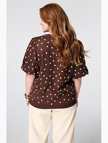 MS MODE Top Top en sweat à pois