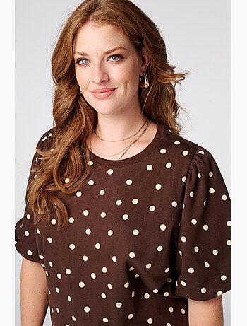 MS MODE Top Top en sweat à pois
