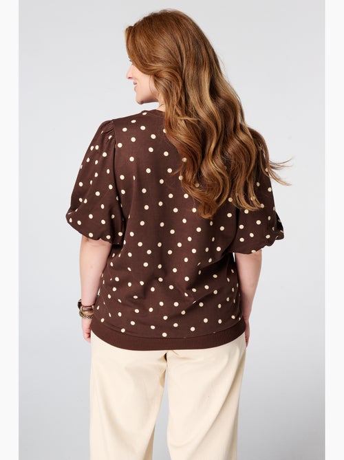 MS MODE Top Top en sweat à pois - Kiabi