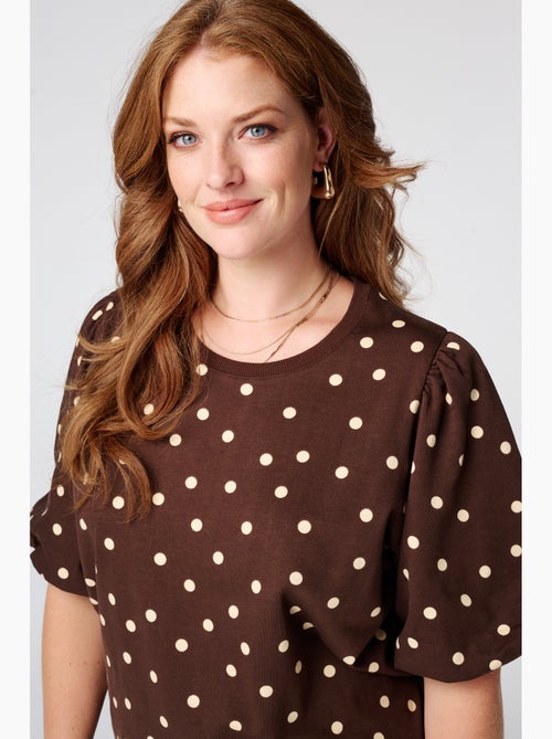 MS MODE Top Top en sweat à pois - Kiabi