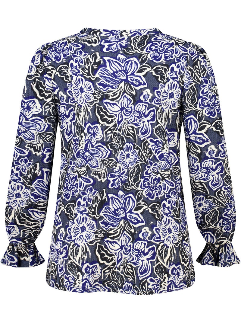 Mode Top MS MODE Top Top imprimé et texturé - Bleu Argenté Noir - Grandes ...