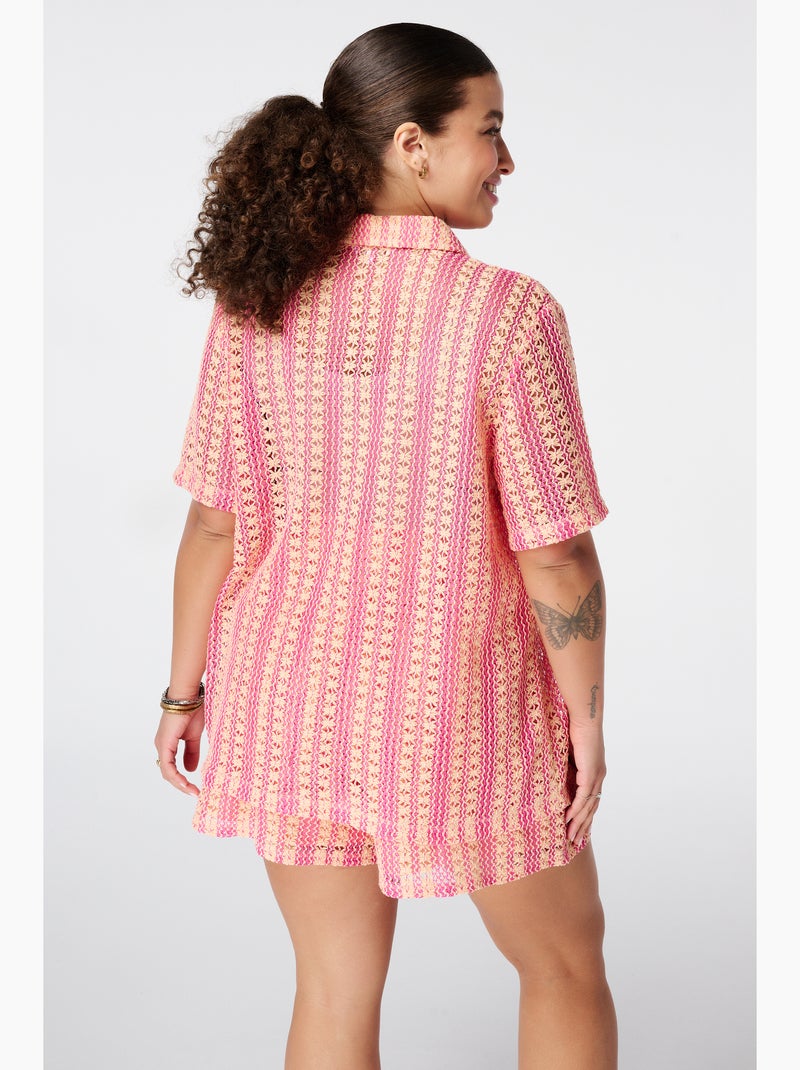 MS MODE Top Top polo en crochet Orange - Kiabi