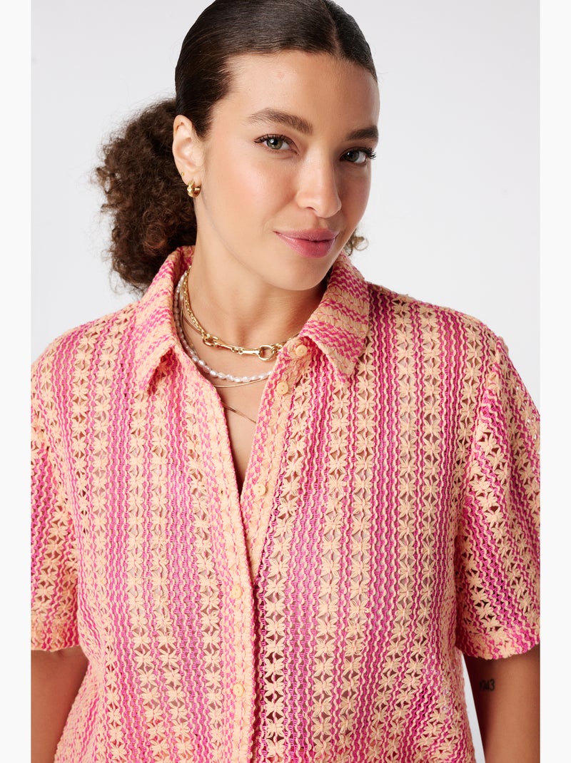 MS MODE Top Top polo en crochet Orange - Kiabi