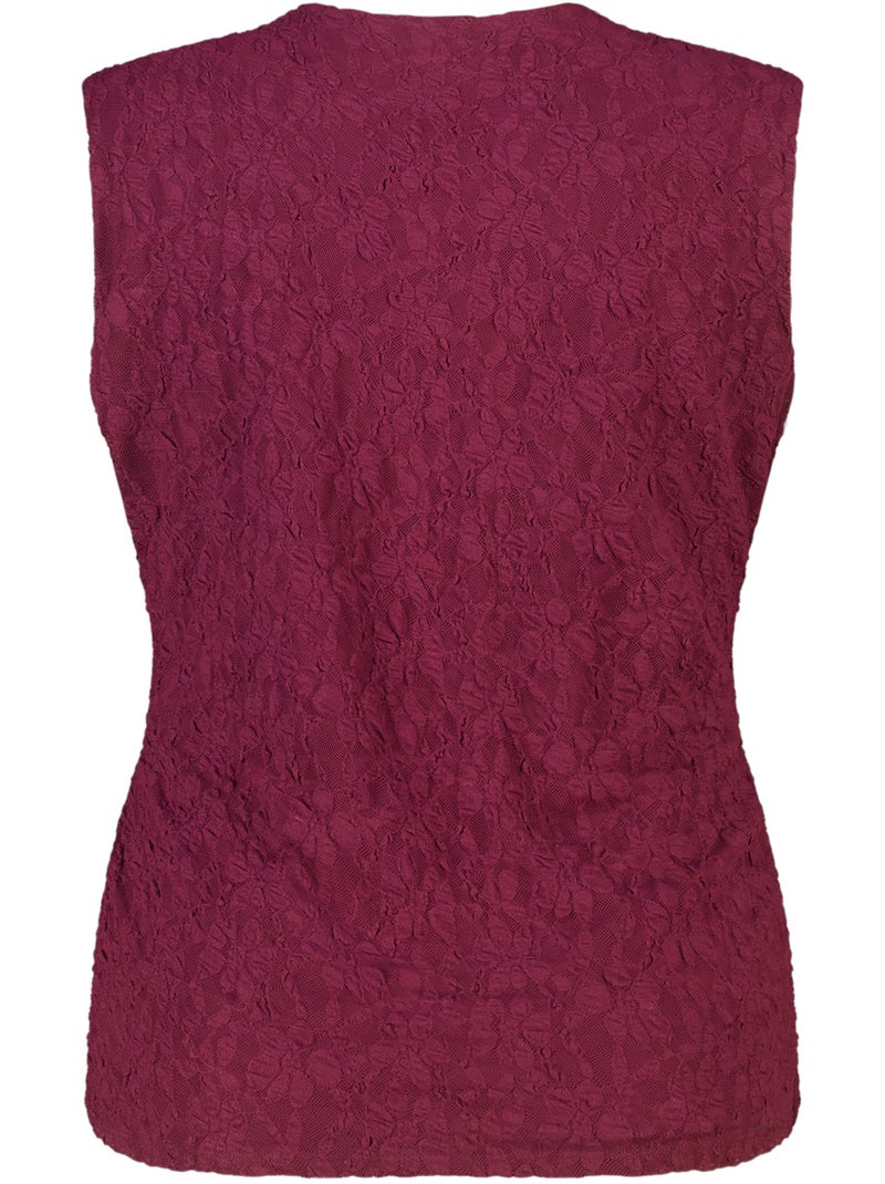 MS MODE Top Top portefeuille avec dentelle Bordeaux - Kiabi