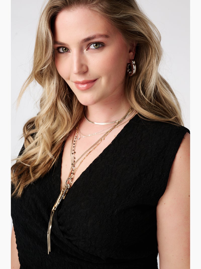 MS MODE Top Top portefeuille avec dentelle Noir - Kiabi