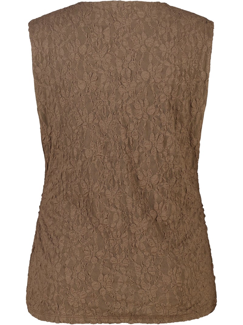 MS MODE Top Top portefeuille avec dentelle Taupe - Kiabi