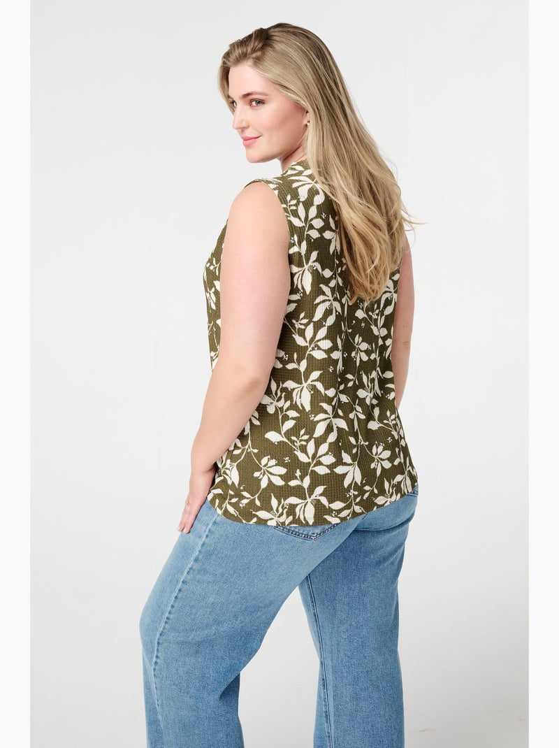 MS MODE Top Top sans manches imprimé Vert jade - Kiabi