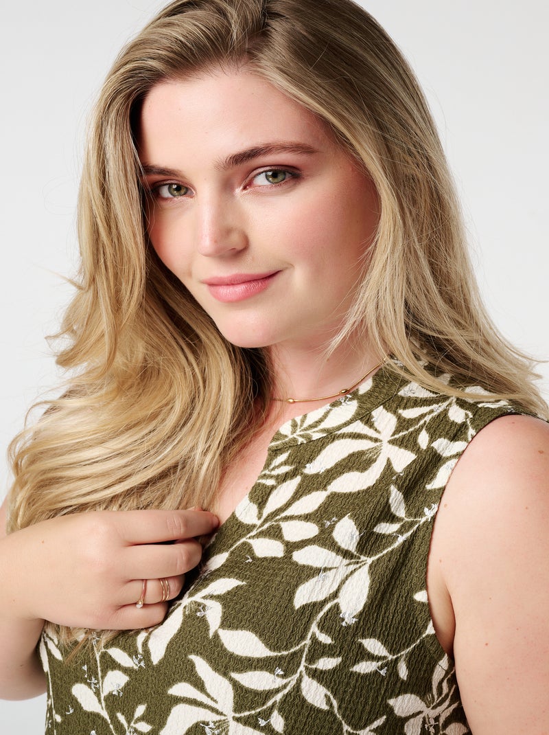 MS MODE Top Top sans manches imprimé Vert jade - Kiabi