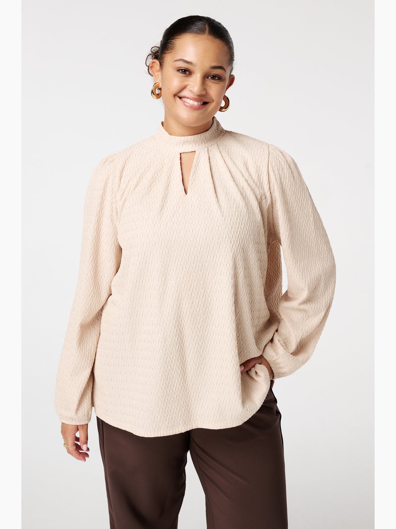Mode Top MS MODE Top Top structuré - Beige - Grandes tailles - Femme - 0.00€ - Kiabi