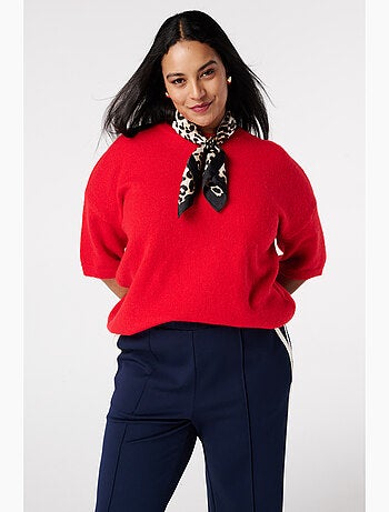 MS MODE Top Top tricoté à manches courtes