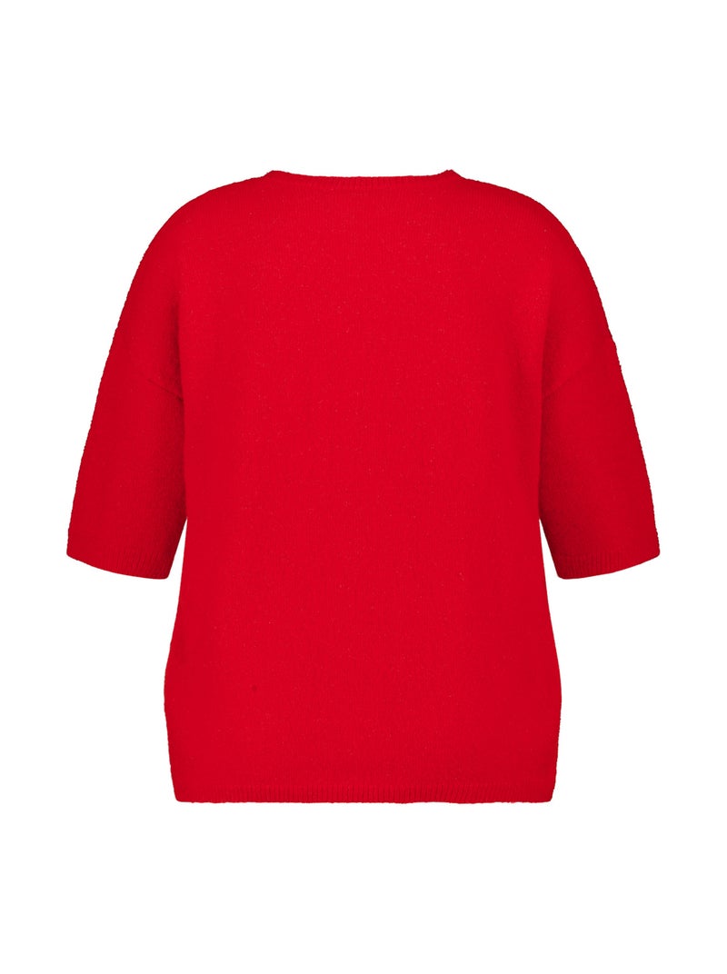 MS MODE Top Top tricoté à manches courtes Rouge - Kiabi