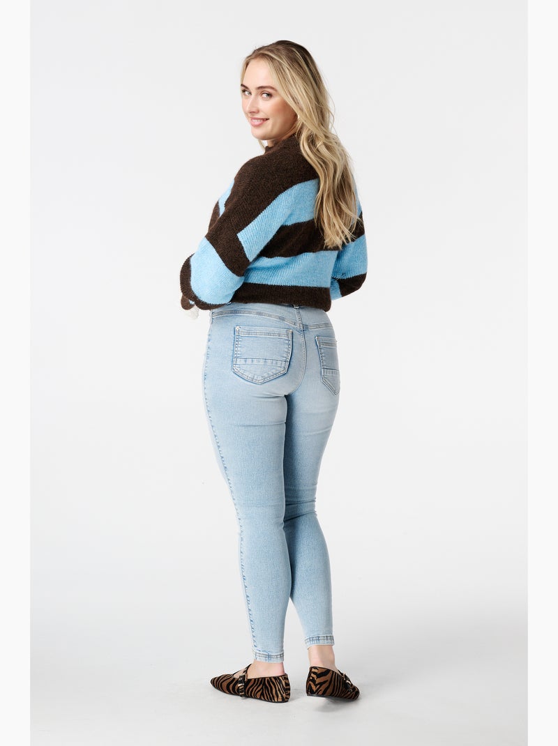 Ms mode tregging aspect denim Bleu denim - Kiabi