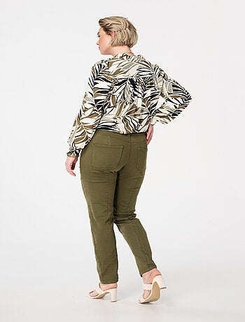 MS MODE Tregging Jean droit avec taille élastique
