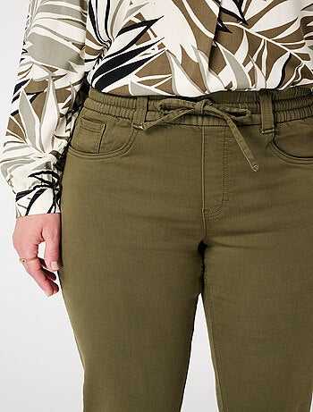MS MODE Tregging Jean droit avec taille élastique