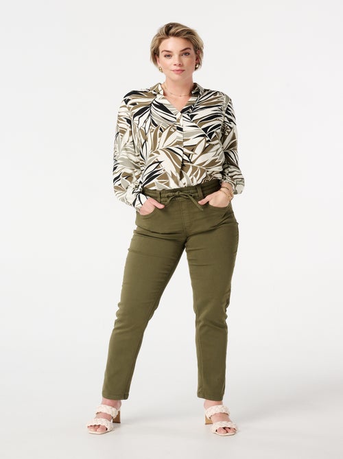 MS MODE Tregging Jean droit avec taille élastique - Kiabi