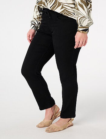 MS MODE Tregging Jean droit avec taille élastique