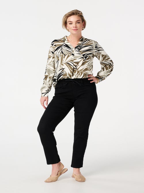 MS MODE Tregging Jean droit avec taille élastique - Kiabi