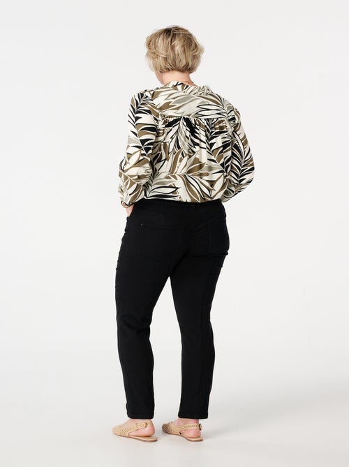 MS MODE Tregging Jean droit avec taille élastique - Kiabi