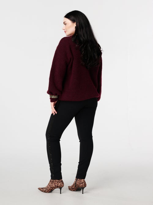 MS MODE Tregging Legging skinny à paillettes et bande latérale - Kiabi