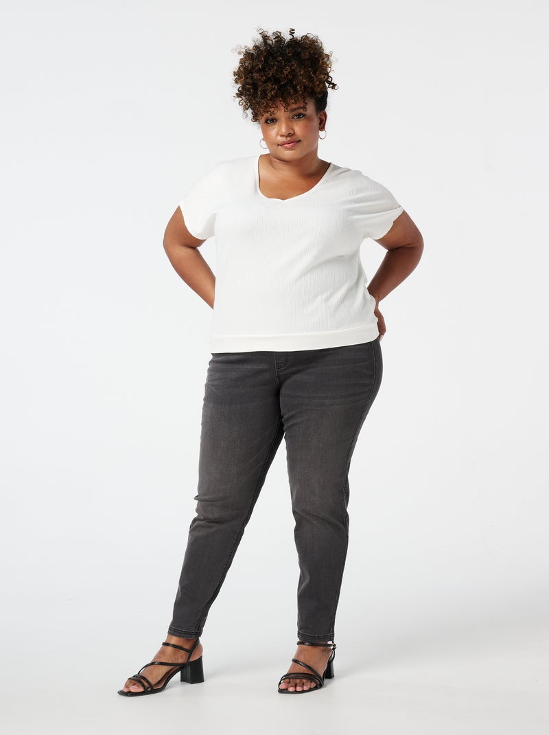 MS MODE Tregging Tregging aspect denim Gris Gris - Kiabi