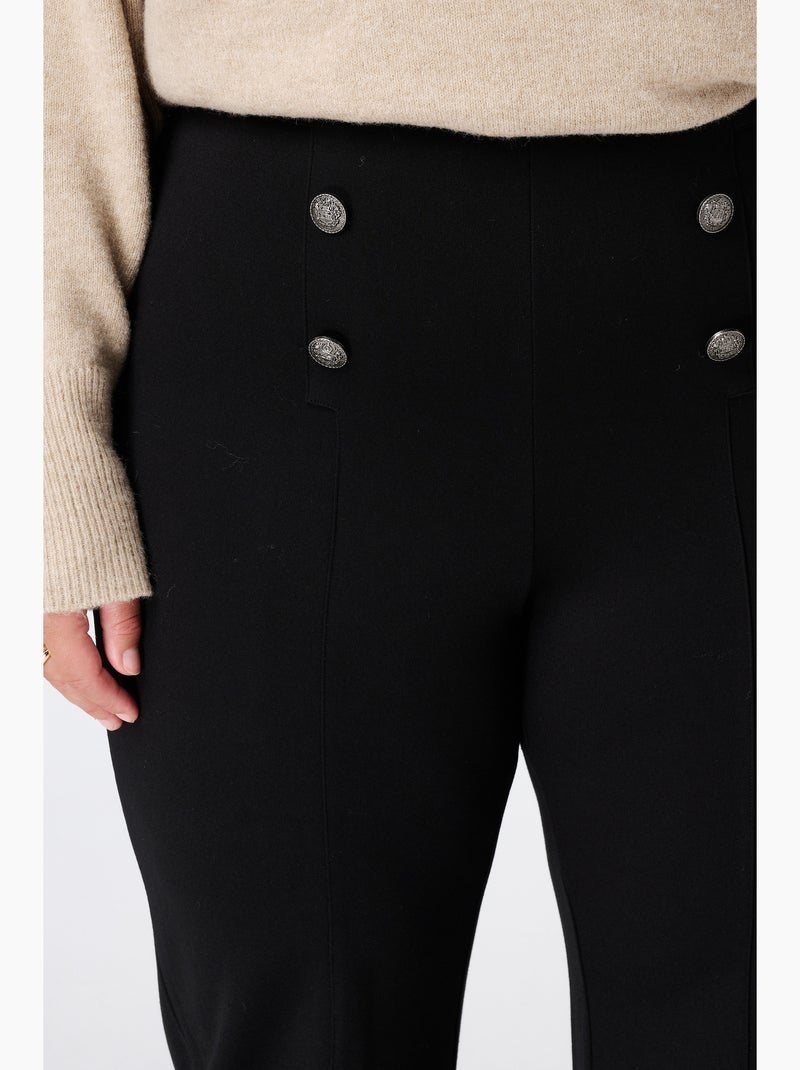 Ms Mode Tregging tregging avec boutons fantaisie Noir - Kiabi