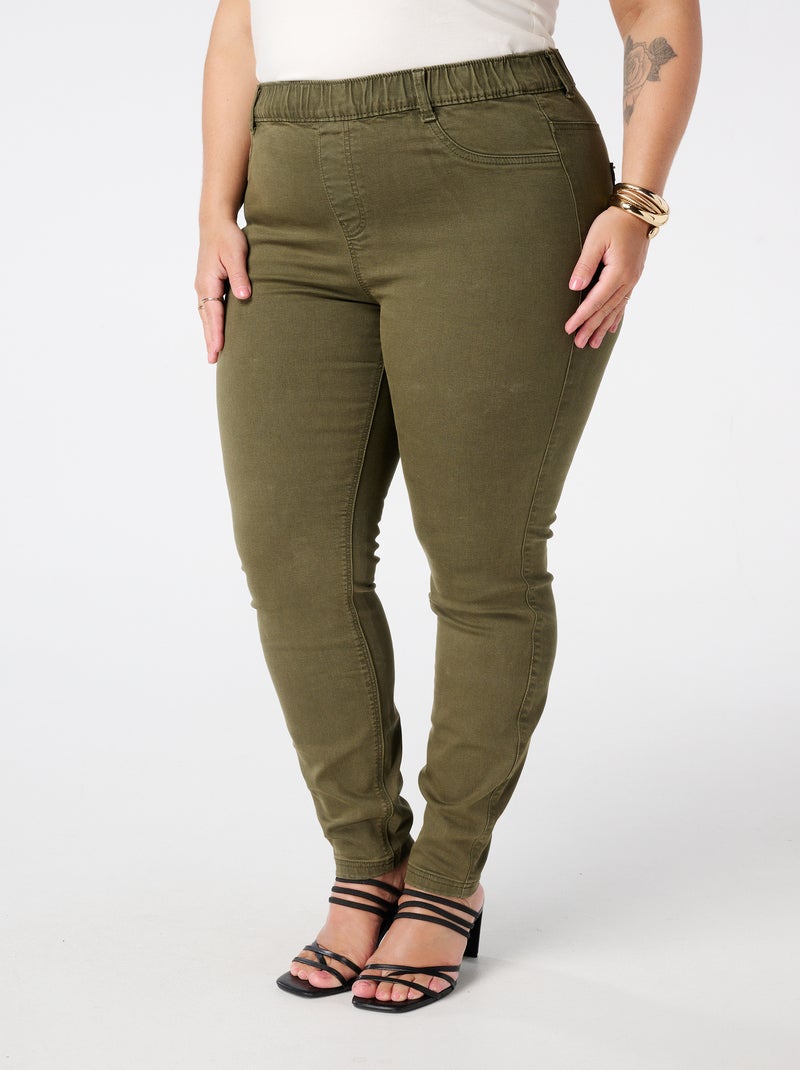 MS MODE Tregging Tregging avec un look denim Kaki - Kiabi