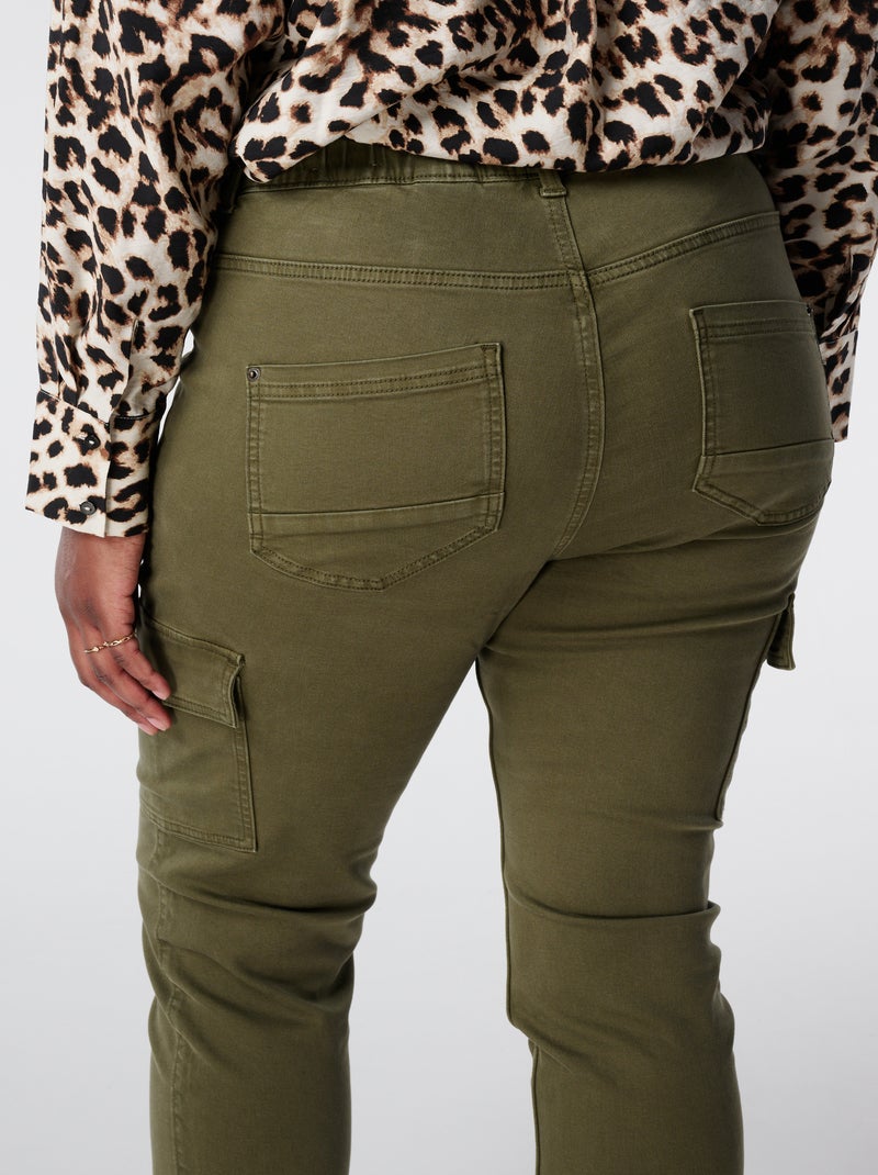 MS MODE Tregging Tregging cargo à jambe skinny Kaki - Kiabi