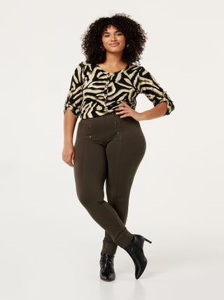 MS MODE Tregging Treggings avec boutons dorés