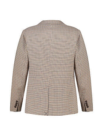 MS MODE Veste Blazer à carreaux avec fermeture à boutons
