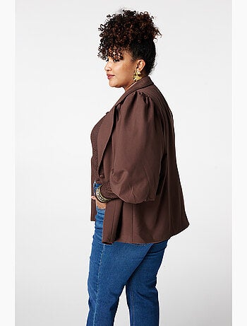 MS MODE Veste Blazer à manches bouffantes courtes