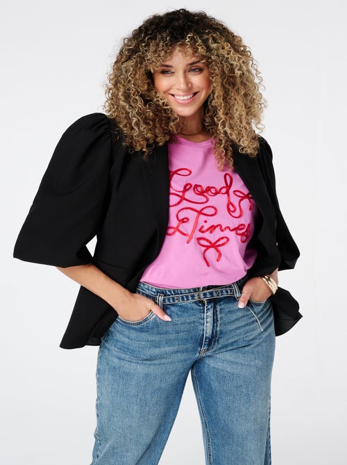 MS MODE Veste Blazer à manches bouffantes - Kiabi