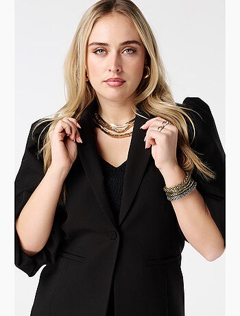 MS MODE Veste Blazer à manches bouffantes