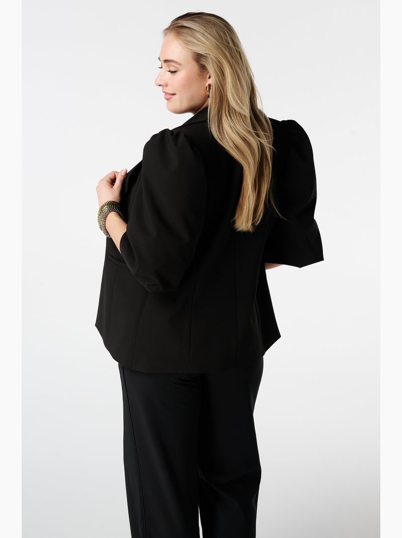 MS MODE Veste Blazer à manches bouffantes Noir - Kiabi