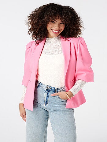 MS MODE Veste Blazer à manches bouffantes