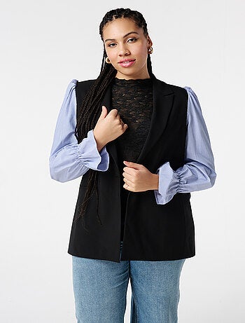 MS MODE Veste Blazer à manches rayées