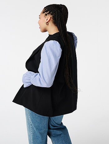 MS MODE Veste Blazer à manches rayées