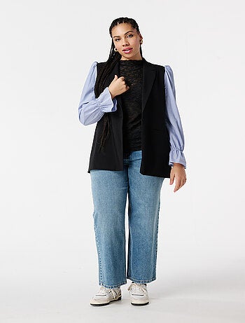 MS MODE Veste Blazer à manches rayées