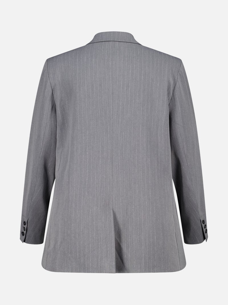 MS MODE Veste Blazer à rayures en lurex Gris - Kiabi