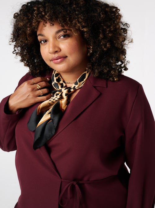 MS MODE Veste Blazer à revers avec ceinture à nouer - Kiabi